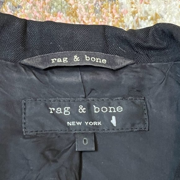 ⭐️50% SALE⭐️ Rag & Bone Black Wool Blazer Women's Size 0 - Picture 2 of 9